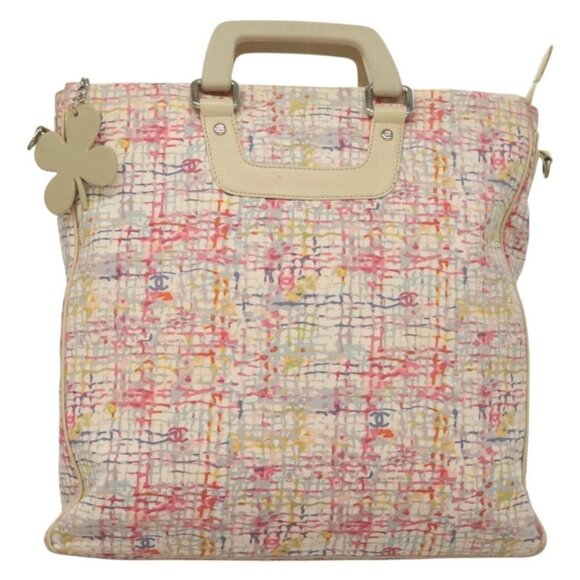 CHANEL Hand Bag Canvas 2way Pink Silver CC Auth 133090 - Picture 2 of 16